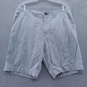 American Eagle Mens‎ All Cotton Chino Shorts 34x9* Blue White Stripe Flat Front